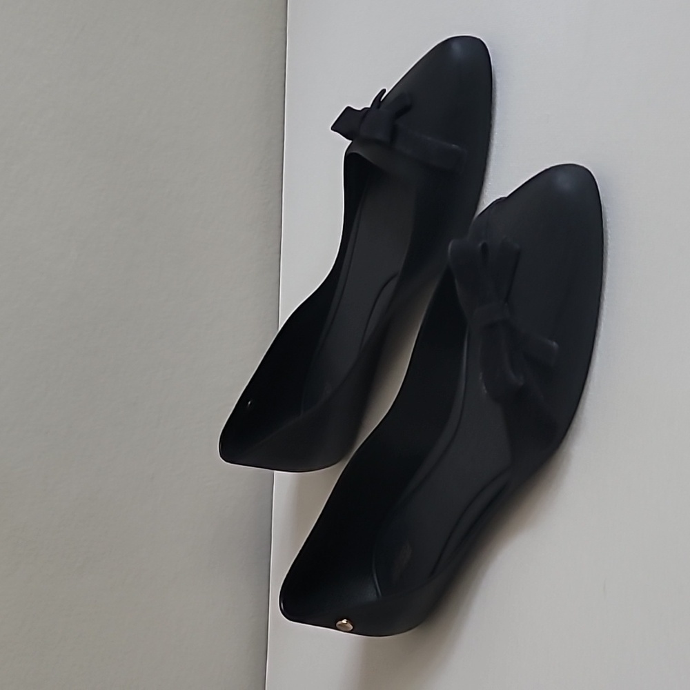 Black Women's Pointed Bow Ballet Flats